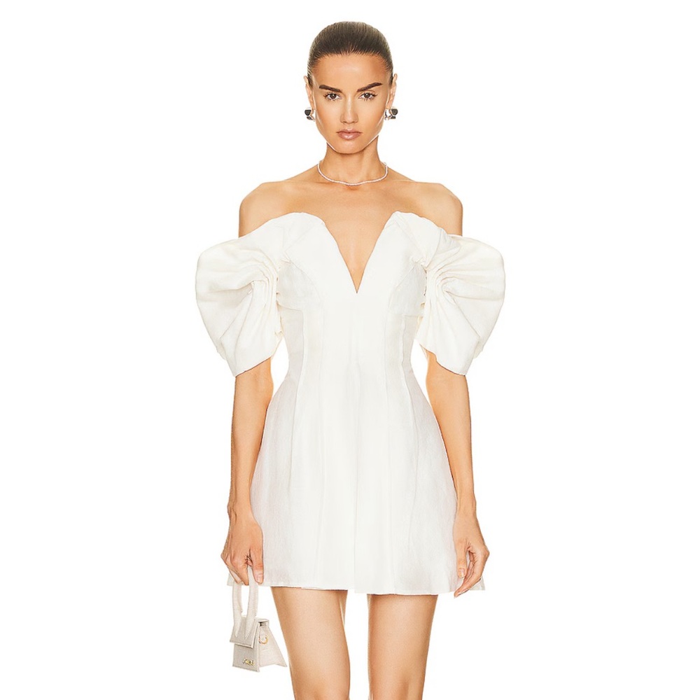 Cult Gaia Asal Off the Shoulder Mini Dress in White Size 0